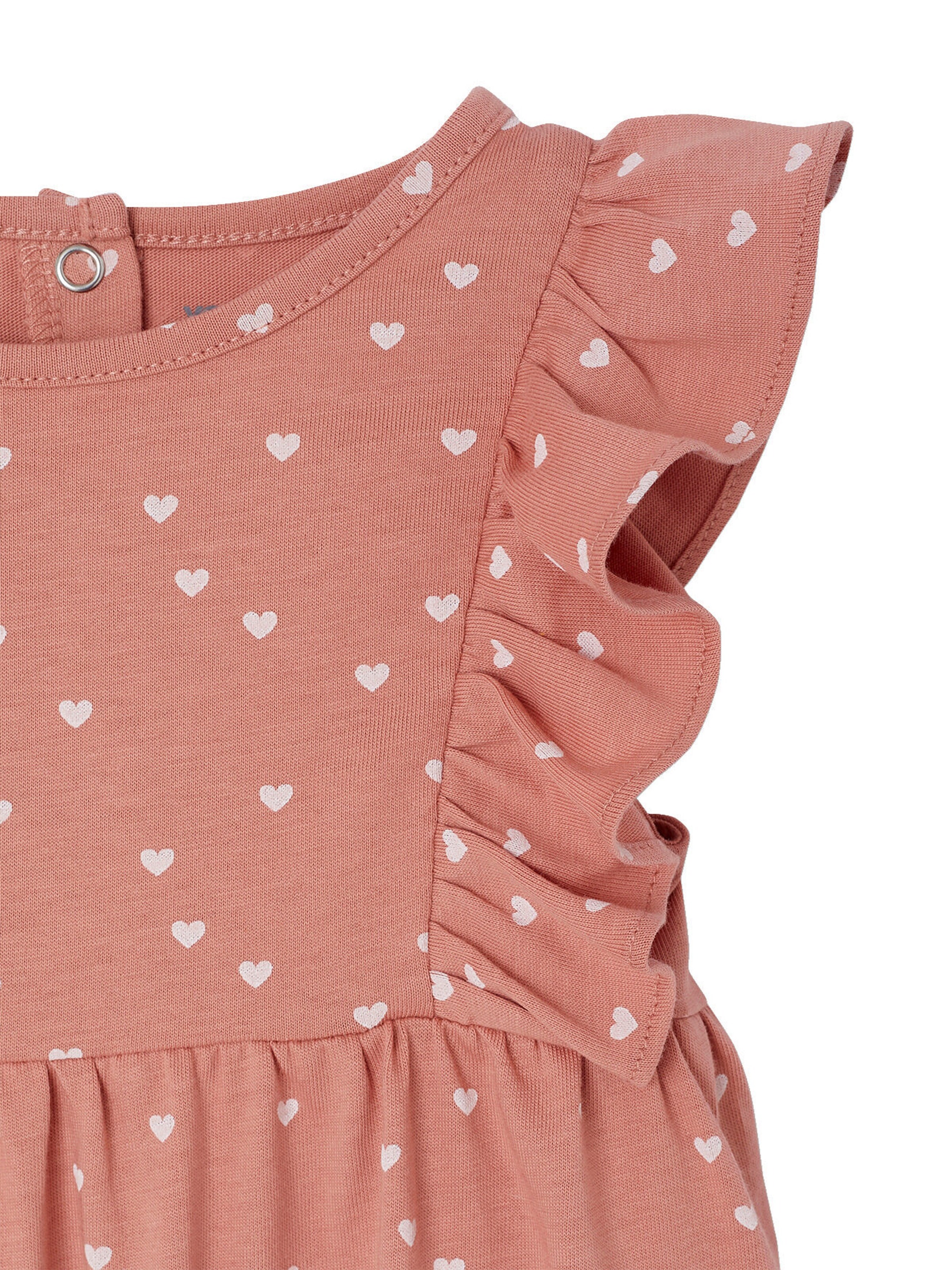 Vertbaudet Bio-Kollektion: Baby Kurzoverall mit Volantärmeln BASIC rosa
