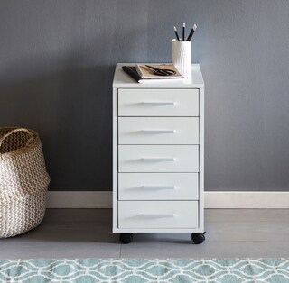 Rollcontainer Nema weiß 5-zügig