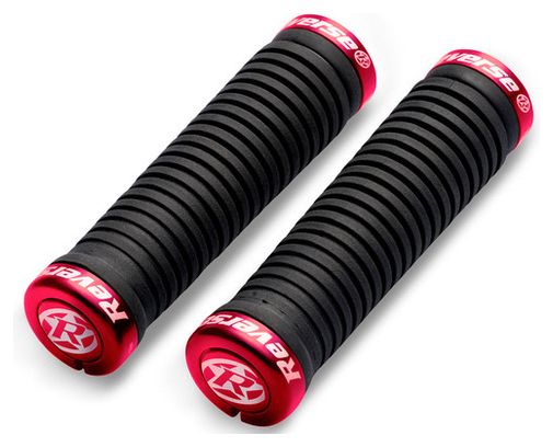 Paire de Grips Reverse Taper 34 à 30 mm Noir / Rouge