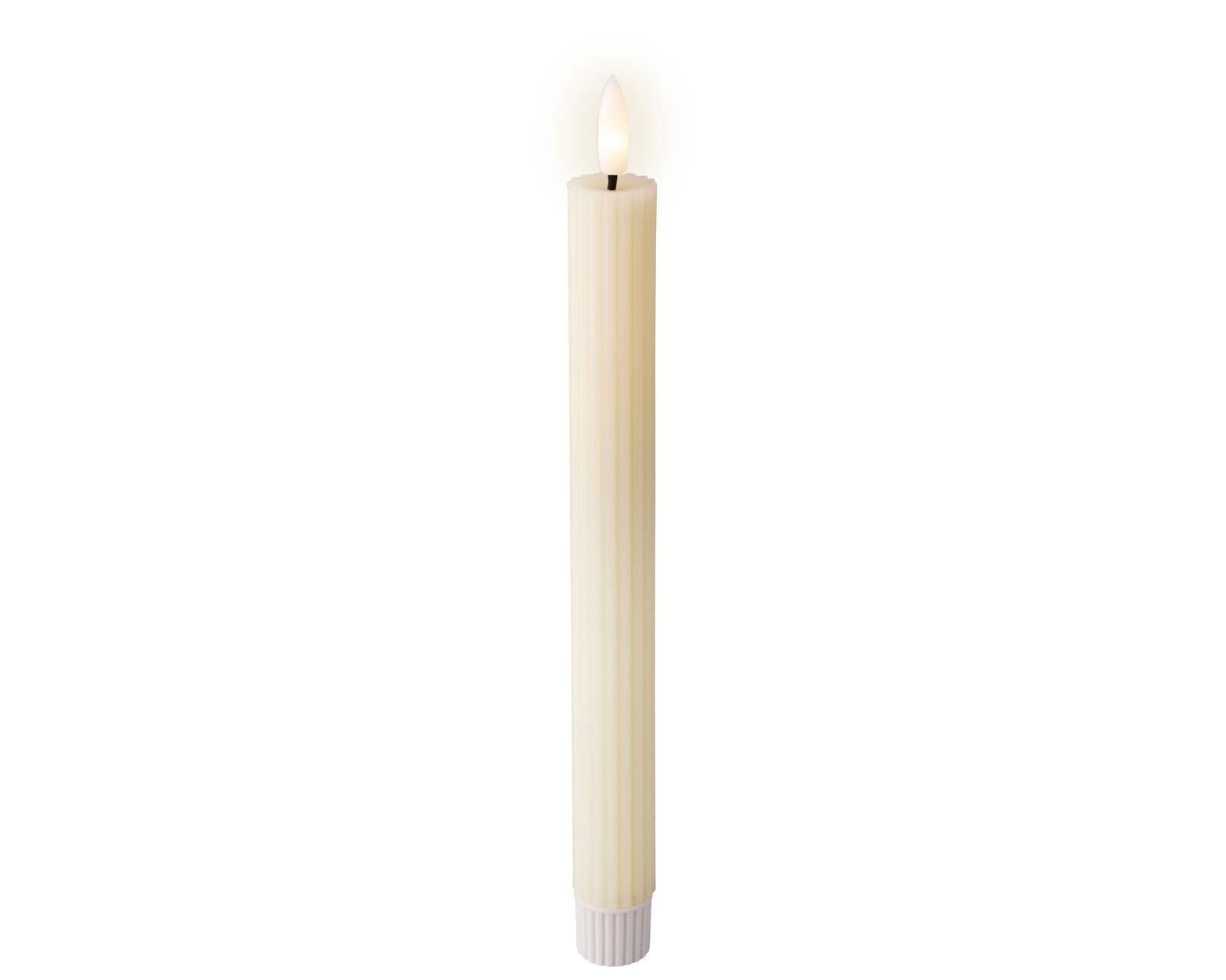 LED Kerze Wachs mit Timer 2er-Set je 24,5 cm weiß