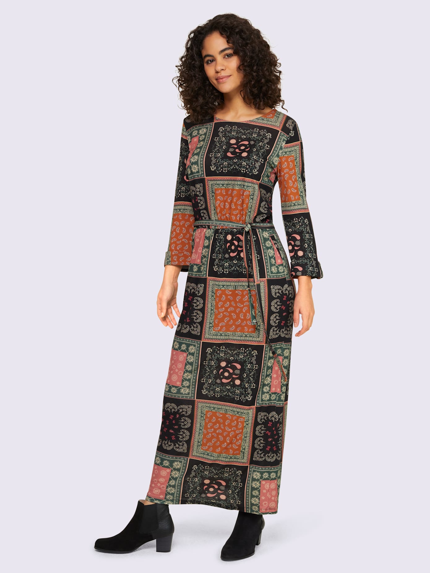 Robe en jersey imprimé patchwork