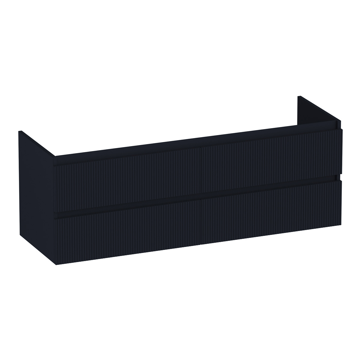 Brauer Joy Wavy onderkast ribbelfront 140cm met 4 softclose lades zwart mat