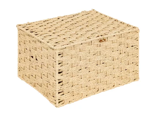 Set de 3 Malles de rangement en corde Beige naturel