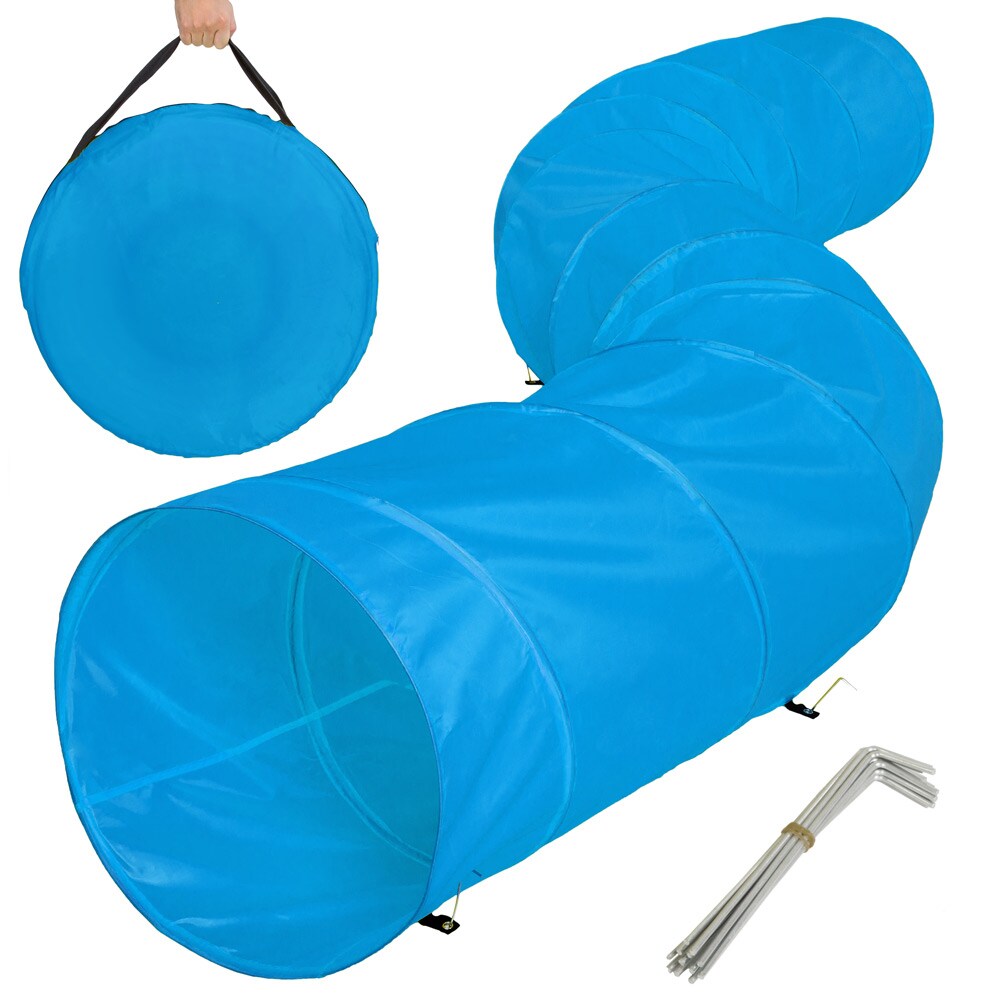 tectake® Hundetunnel, schneller und flexibler Aufbau, mit Transporttasche, 500 x 60 cm