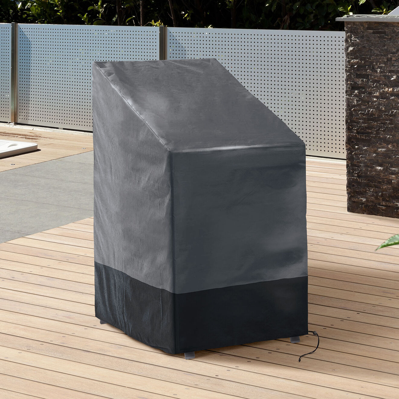 Pratik Garden Housse de protection pour chaises empilables gris/noir - 70x70x120 cm