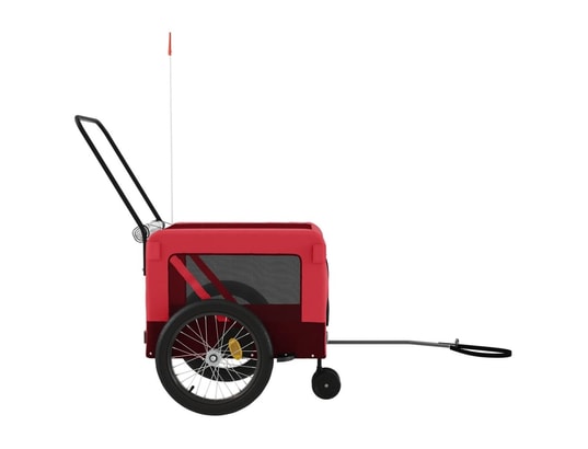 VIDAXL - Remorque de vélo pour animaux de compagnie rouge et noir