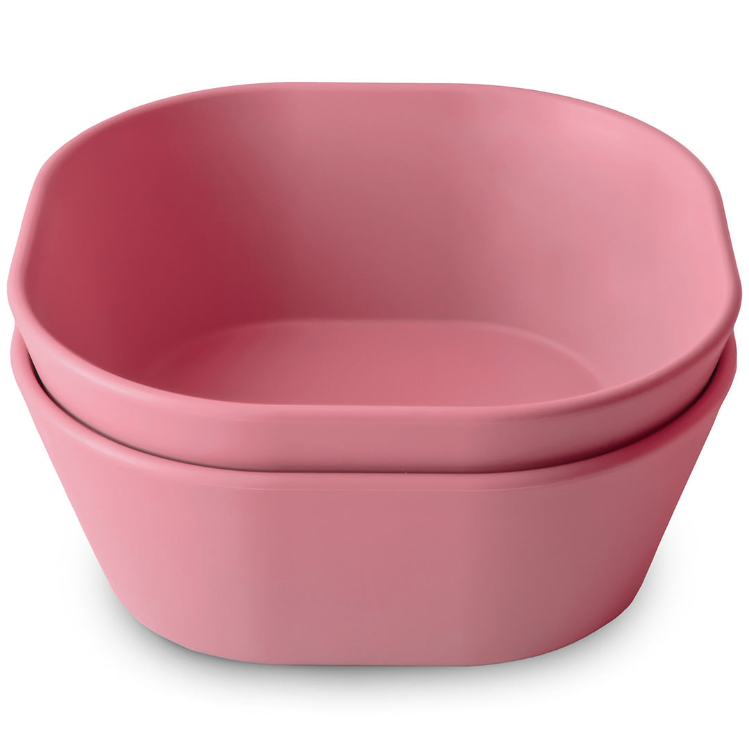 mushie kinderkommen vierkant - dusty rose - 2st