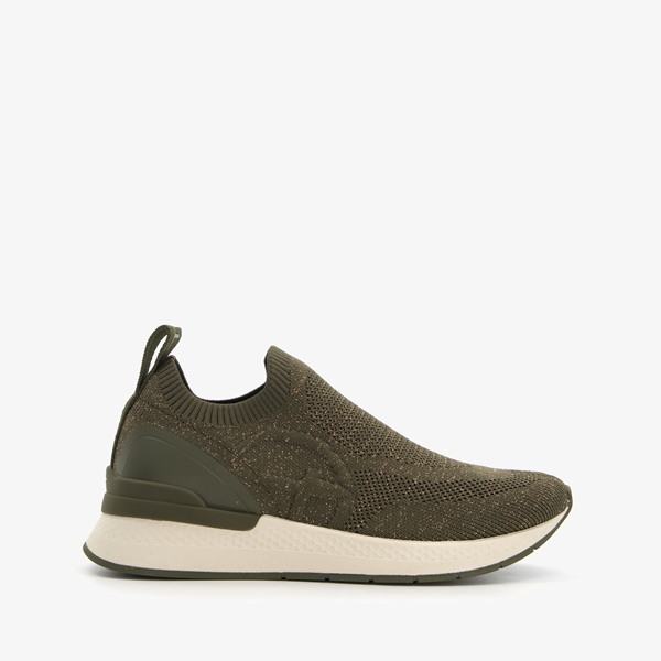 Tamaris dames sneakers groen met glitters