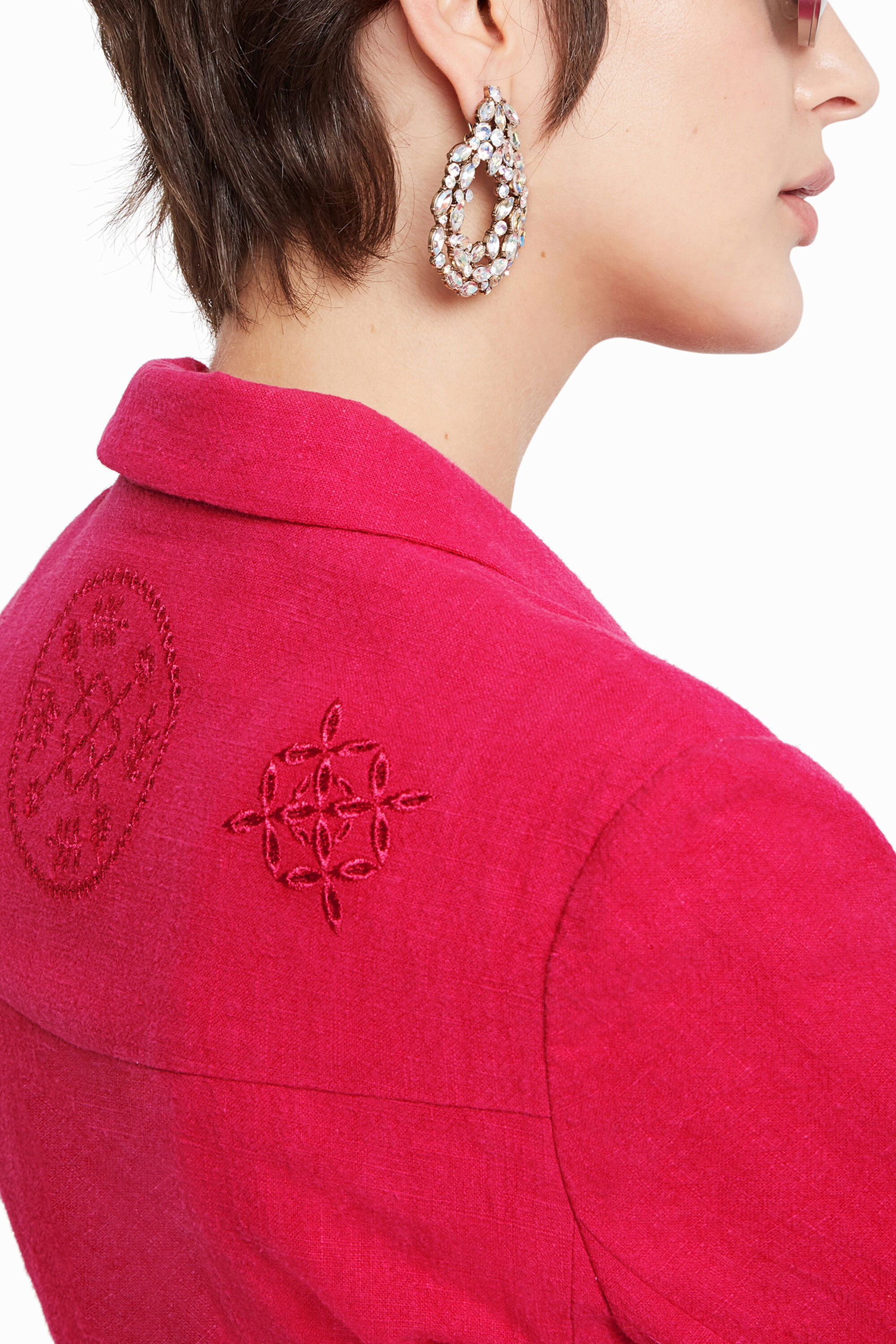 Blazer fuchsia ajouré