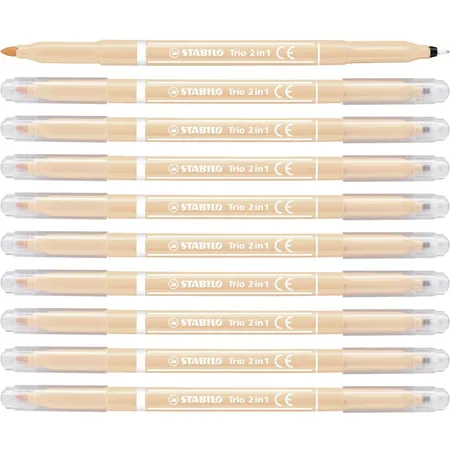 Filzstift und Fineliner in einem - STABILO Trio 2 in 1 - 10er Pack - hellrosa