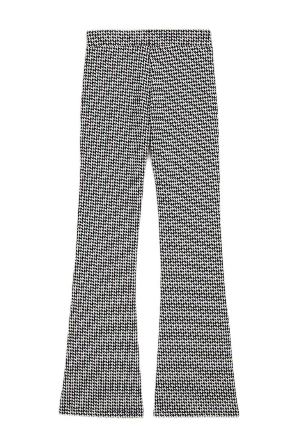 WE Fashion broek met pied-de-poule zwart/wit
