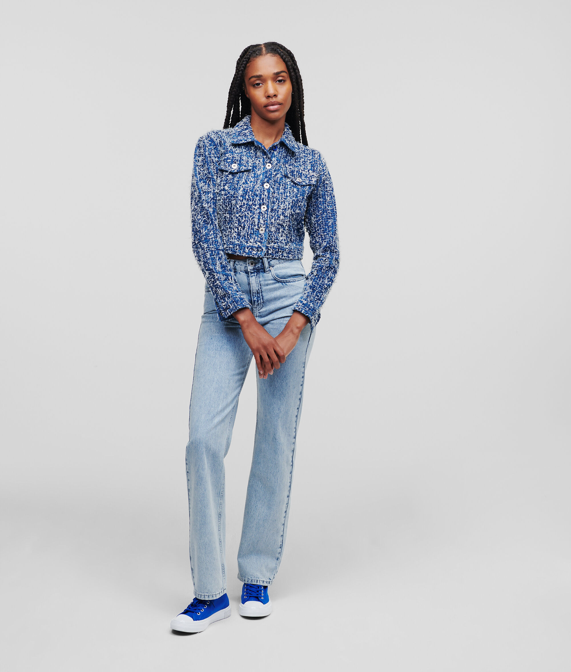 VESTE EN JEAN EN BOUCLÉ KLJ