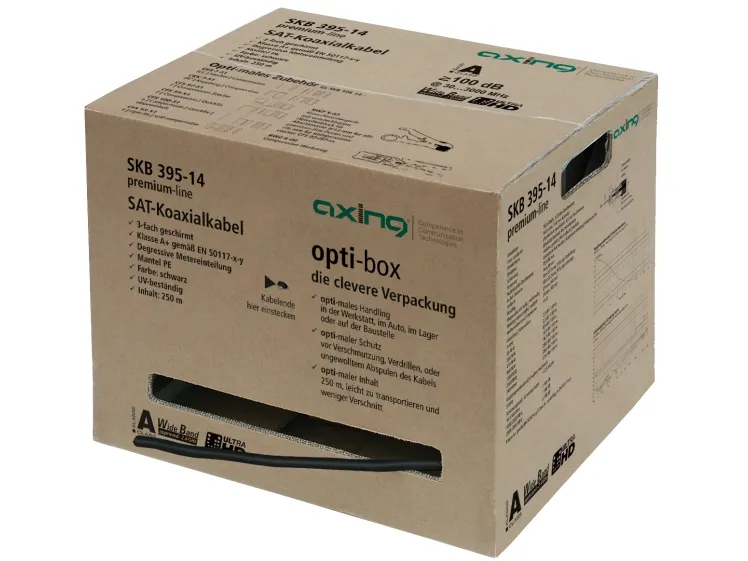 Axing SKB39514 Koaksialkabel 250 m sort (SKB 395-14)