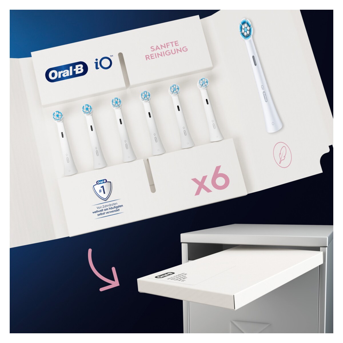 Oral-B iO Sanfte Reinigung Aufsteckbürsten, 6 Stück