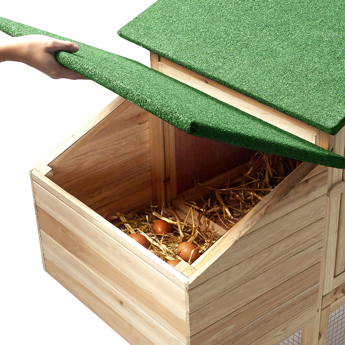 Pratik Garden Poulailler avec pondoir Animalerie bois/vert - 172x110x64 cm