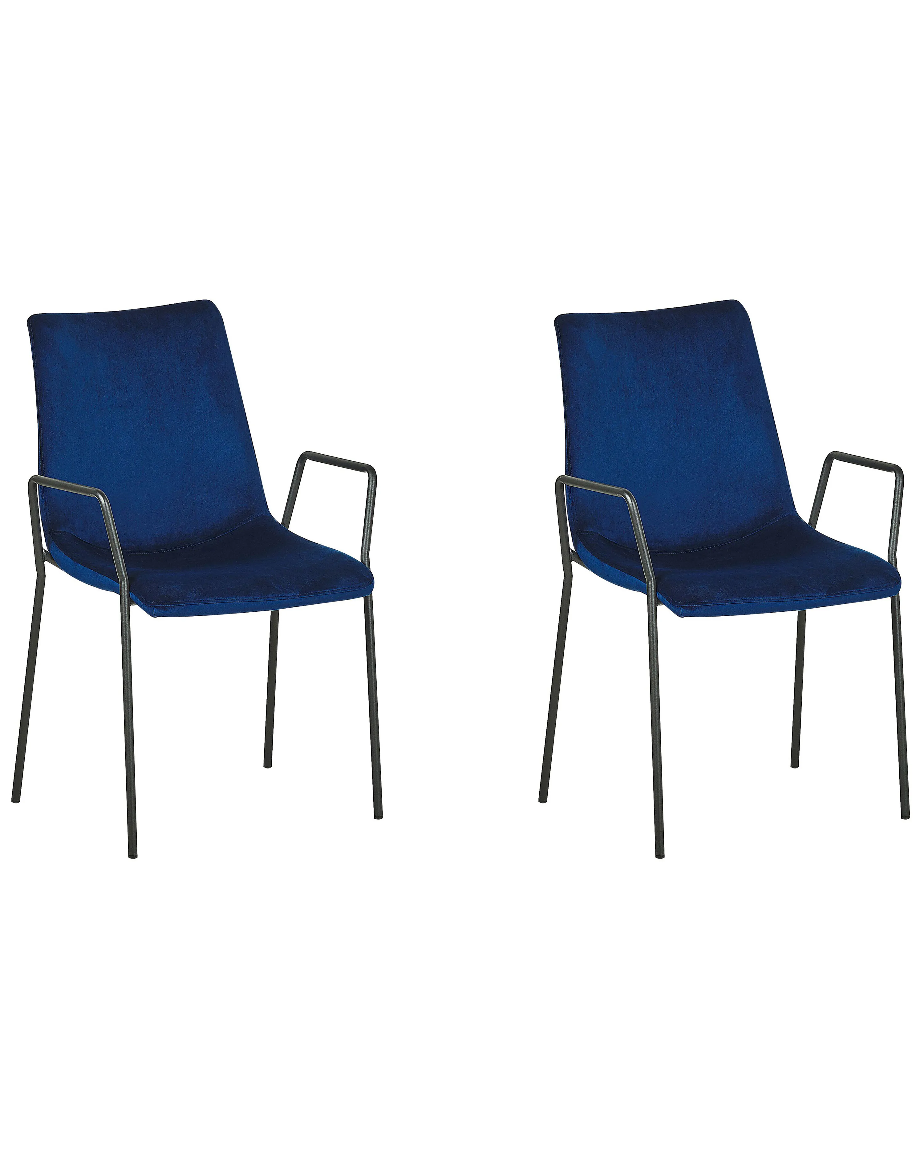 Set van 2 eetkamerstoelen JEFFERSON Fluweel Donkerblauw