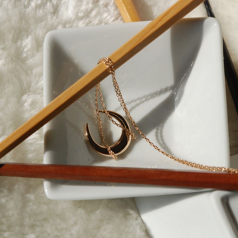 Collier argent ou plaqué or pour femme CORNE - Lorenzo R