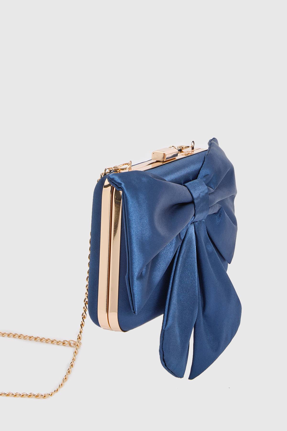 Oasis Pochette En Satin Azalée Avec Nœud Décoratif