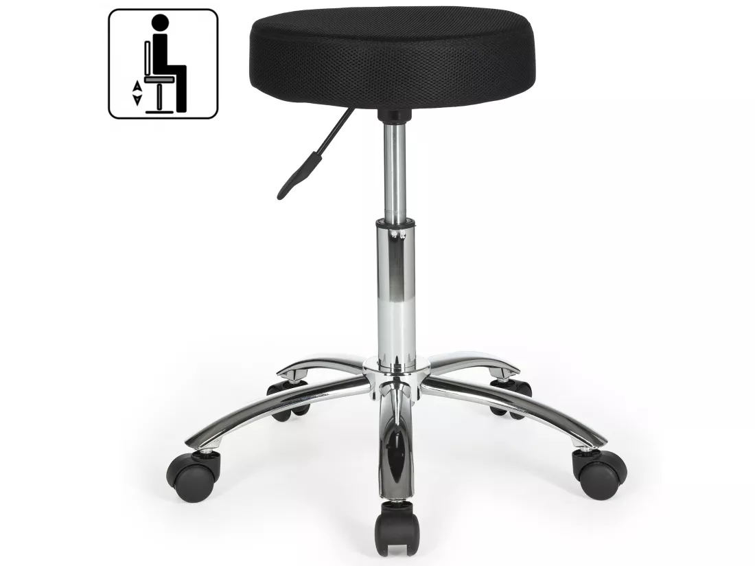 Design Tabouret à Roulettes Pivotant 360° Rembourré Tabouret de bureau