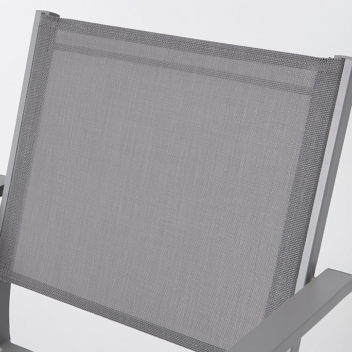Fauteuil de jardin GoodHome Barbana en aluminium - Coloris gris - Hauteur 86 cm