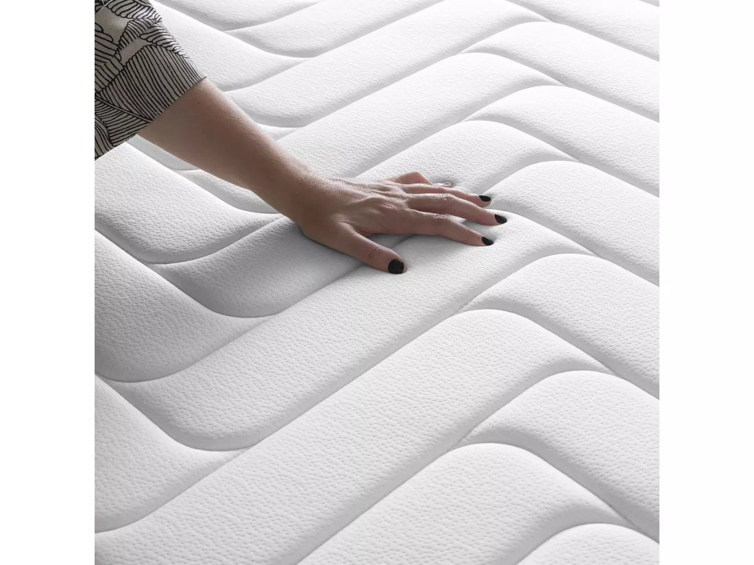 Matelas Wooly Original 140x200 cm - Hybride - Ressorts ensachés - Laine - Latex - Mousse mémoire adaptative - HR - Confort mi-Ferme 7 Zones - 24 cm