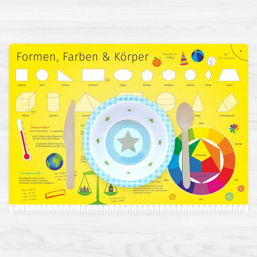Nikima Platzset stabiles Vinyl Tischset - Formen, Farben und Körper mehrfarbig