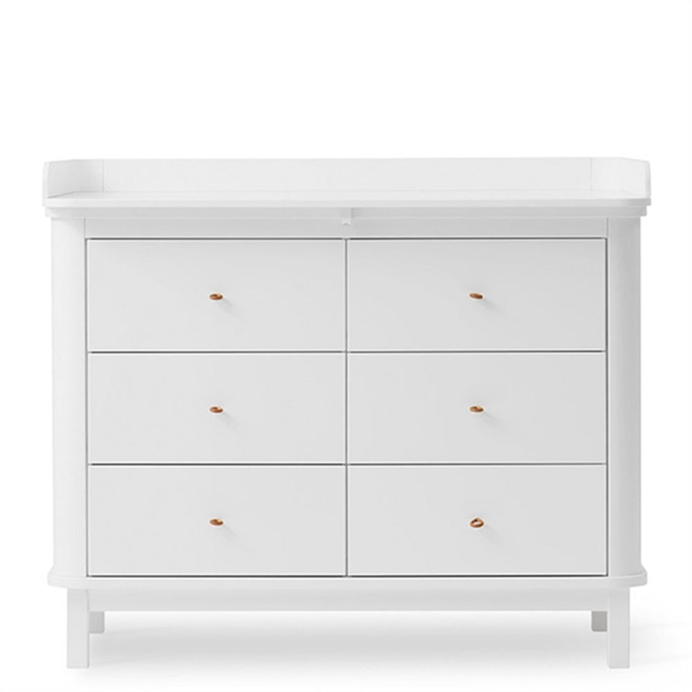 Køb Oliver Furniture Wood Puslekommode m. 6 Skuffer Hvid