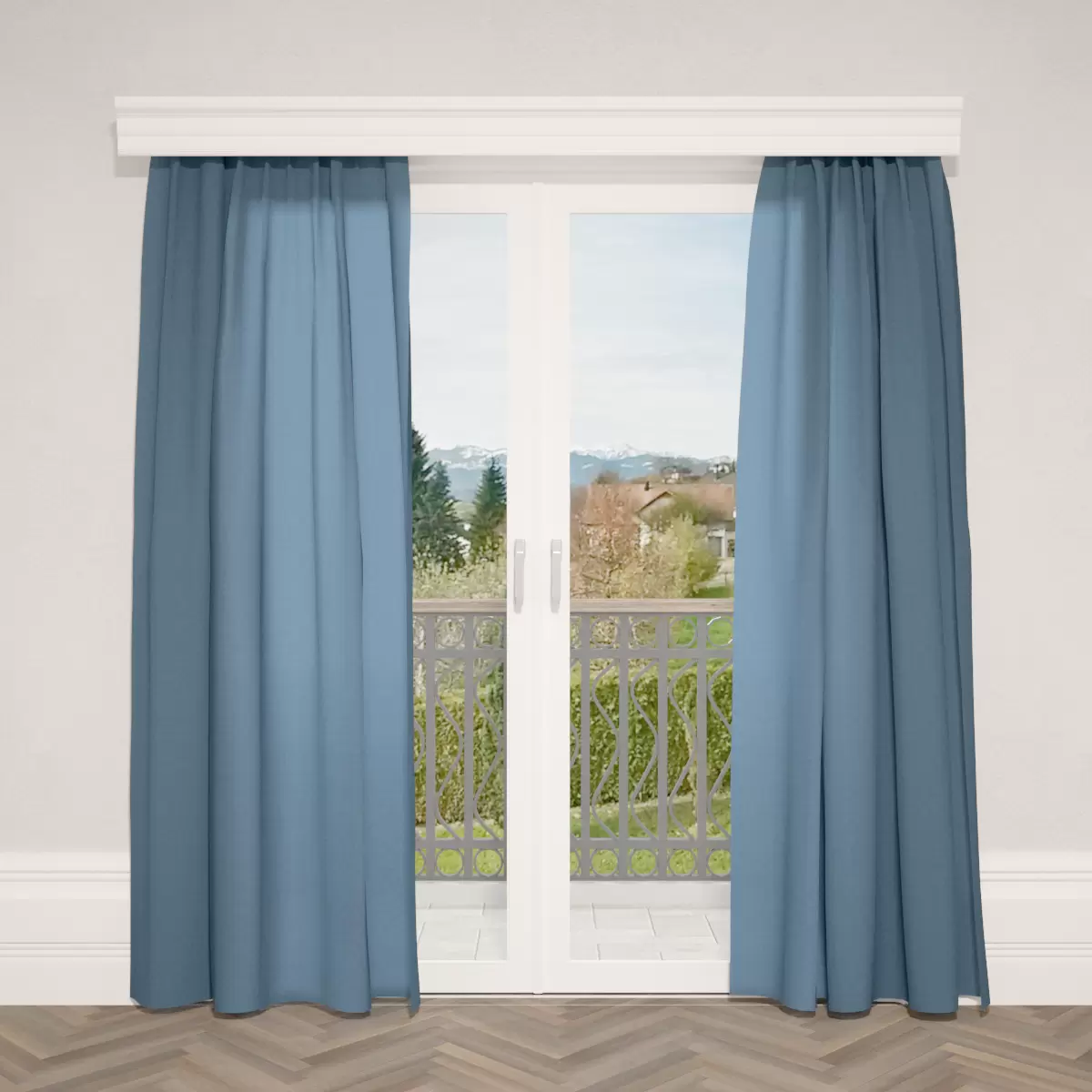 Nachtvorhang Aspect Linen Blau