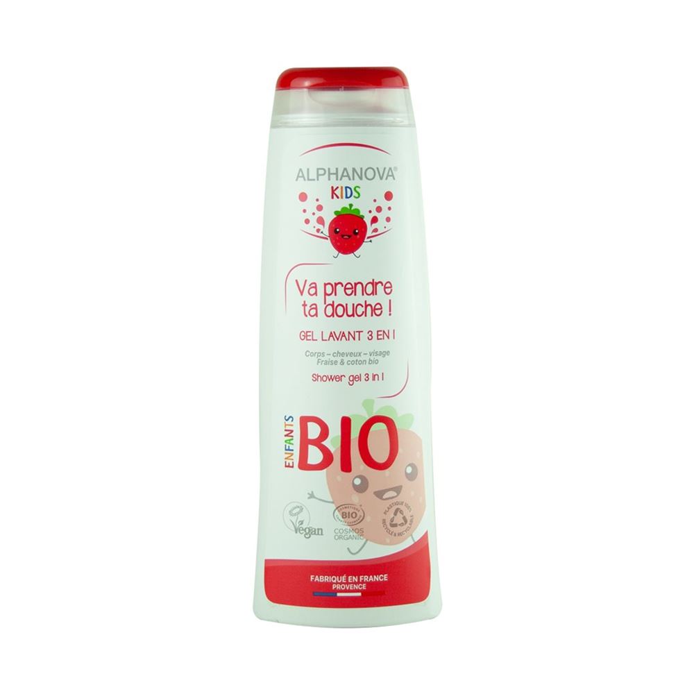 ALPHANOVA kids Va Prendre ta Douche Reinigungsgel 3 in 1<br>250 ml, Erdbeere Bio