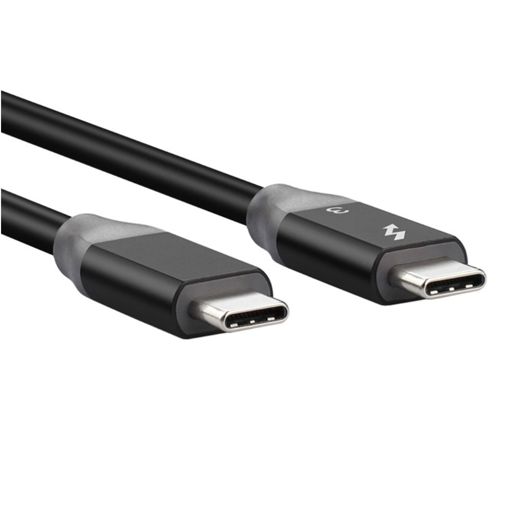 (60cm) 100W USB C auf USB C Ladekabel Thunderbolt 3 Datenkabel 4K Monitor-Verbindungskabel 40 Gbit/s - Schwarz