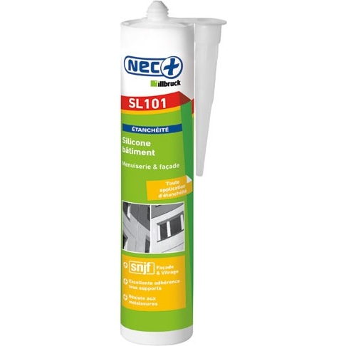 Mastic silicone - bâtiment - 310 mL - blanc