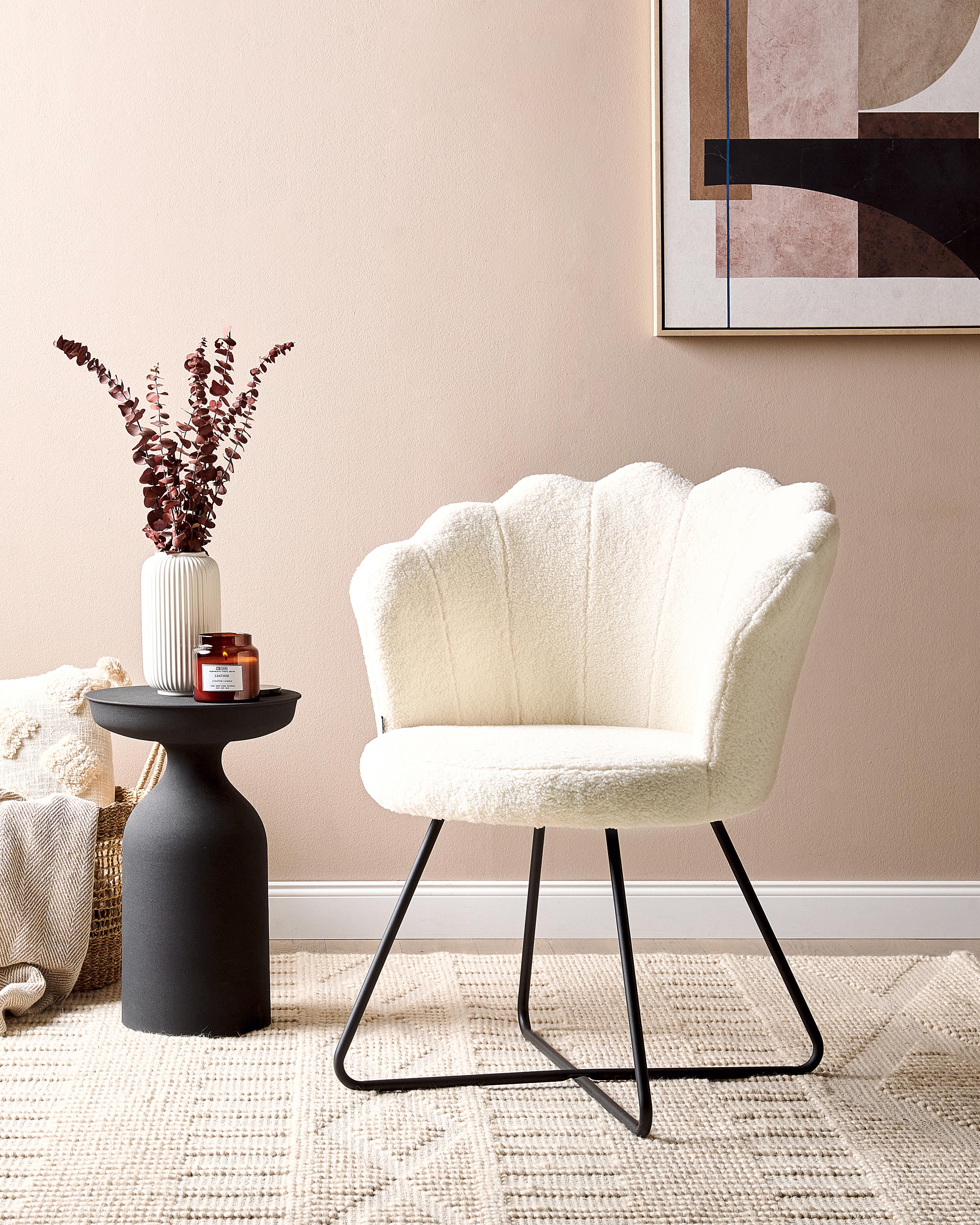 Fauteuil LOVELOCK Bouclé Wit