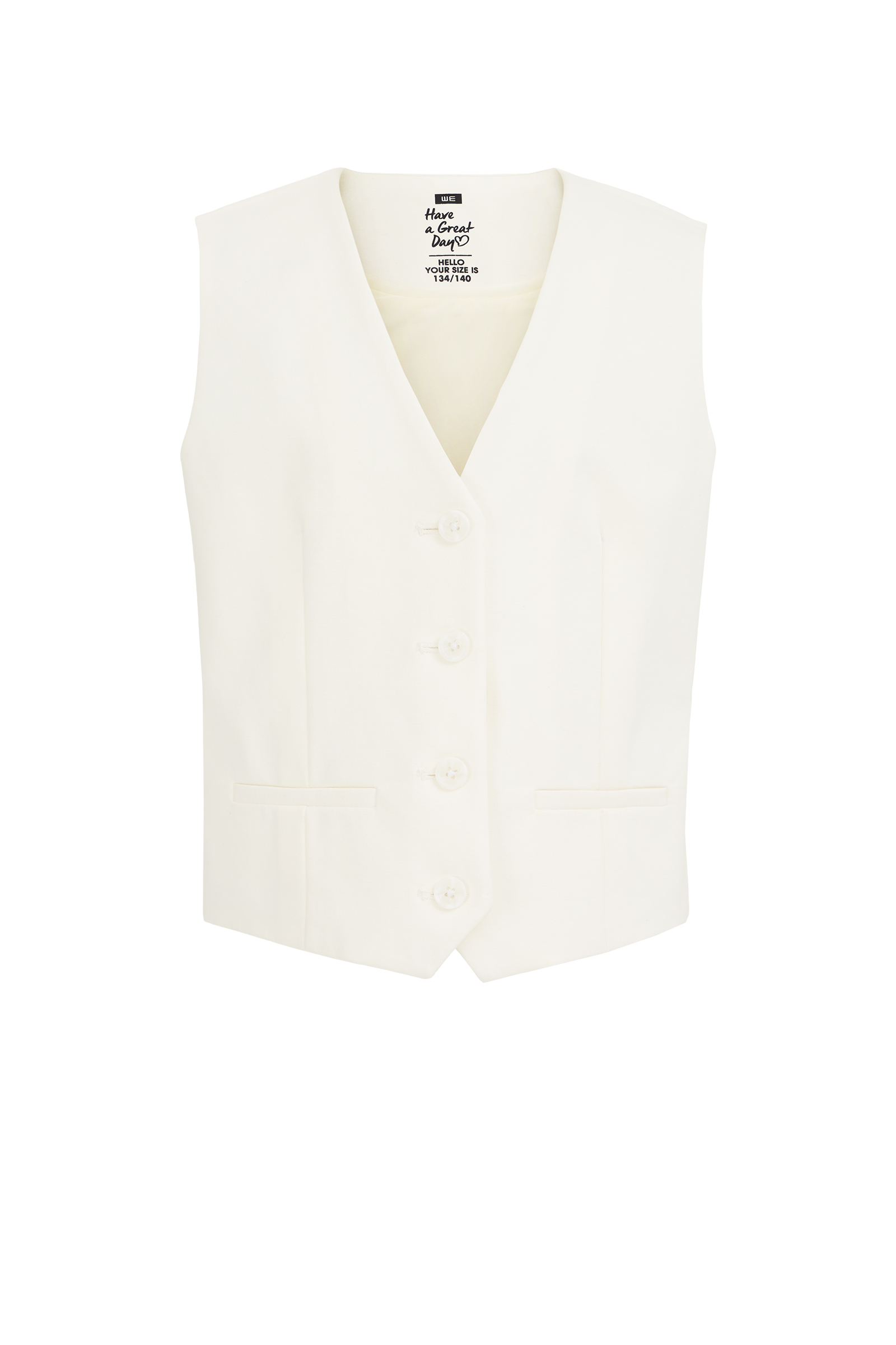 Meisjes regular fit gilet met stretch WE Fashion Wit