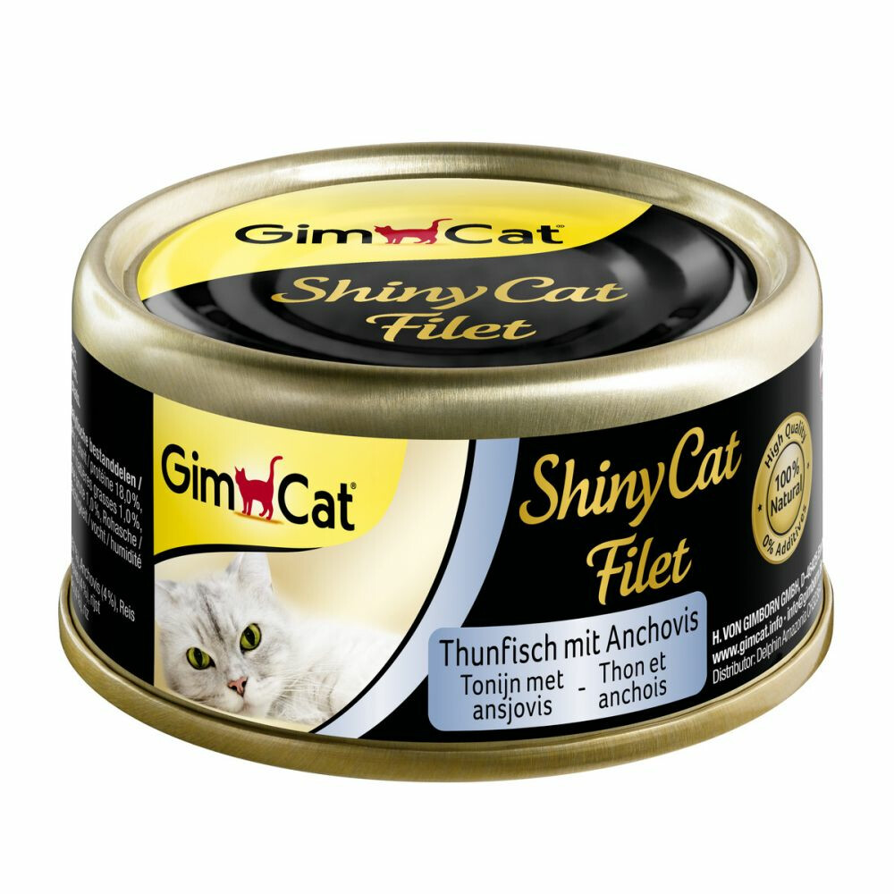 24x GimCat ShinyCat Filet Tonijn & Ansjovis70 gr