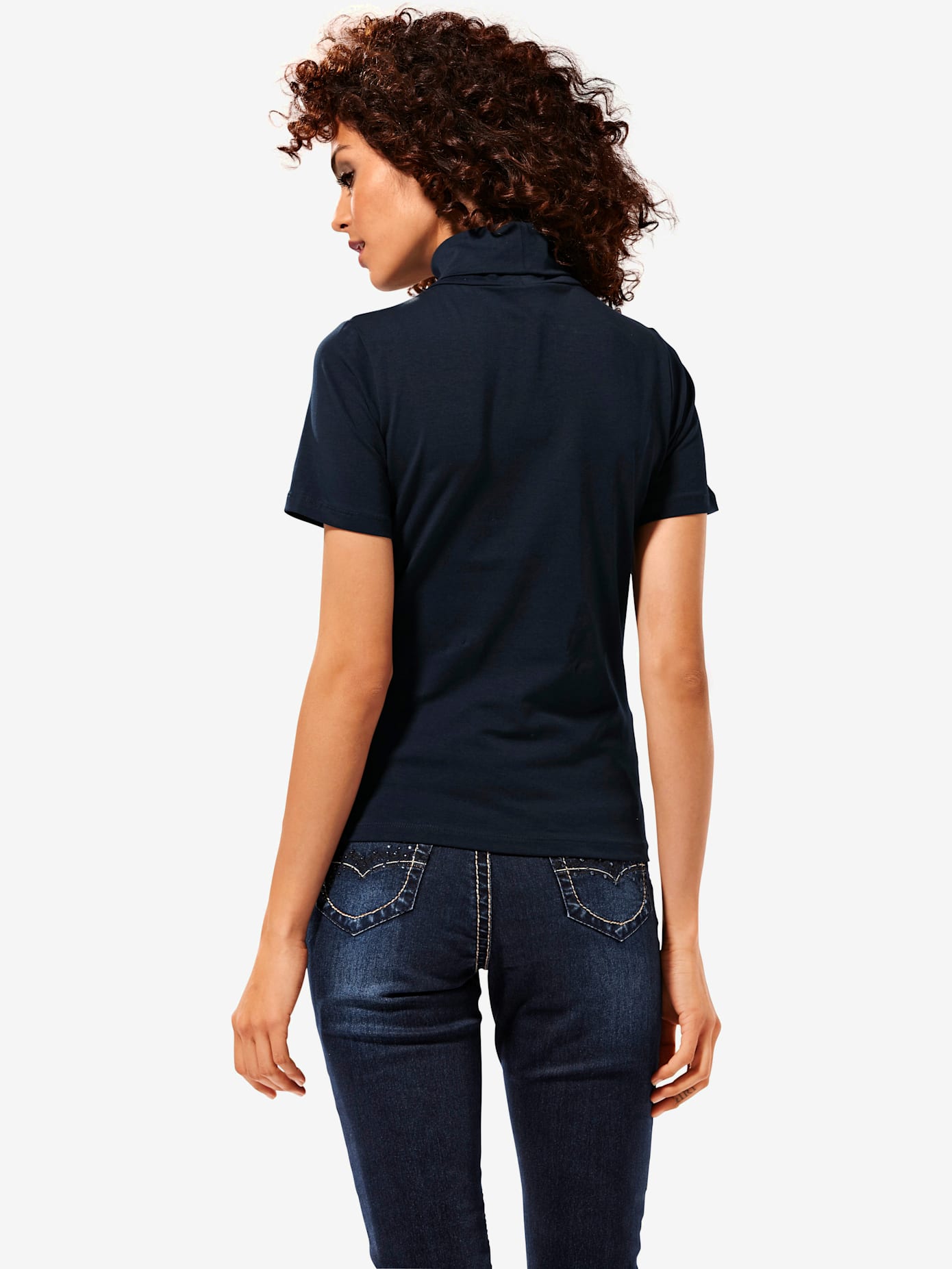 T-shirt col roulé basique facile à associer avec joli col roulé