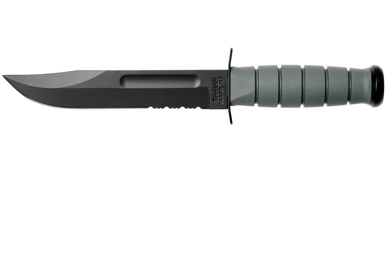 KA-BAR 5012 Foliage Green, serrated edge, Kraton, kunststof schede