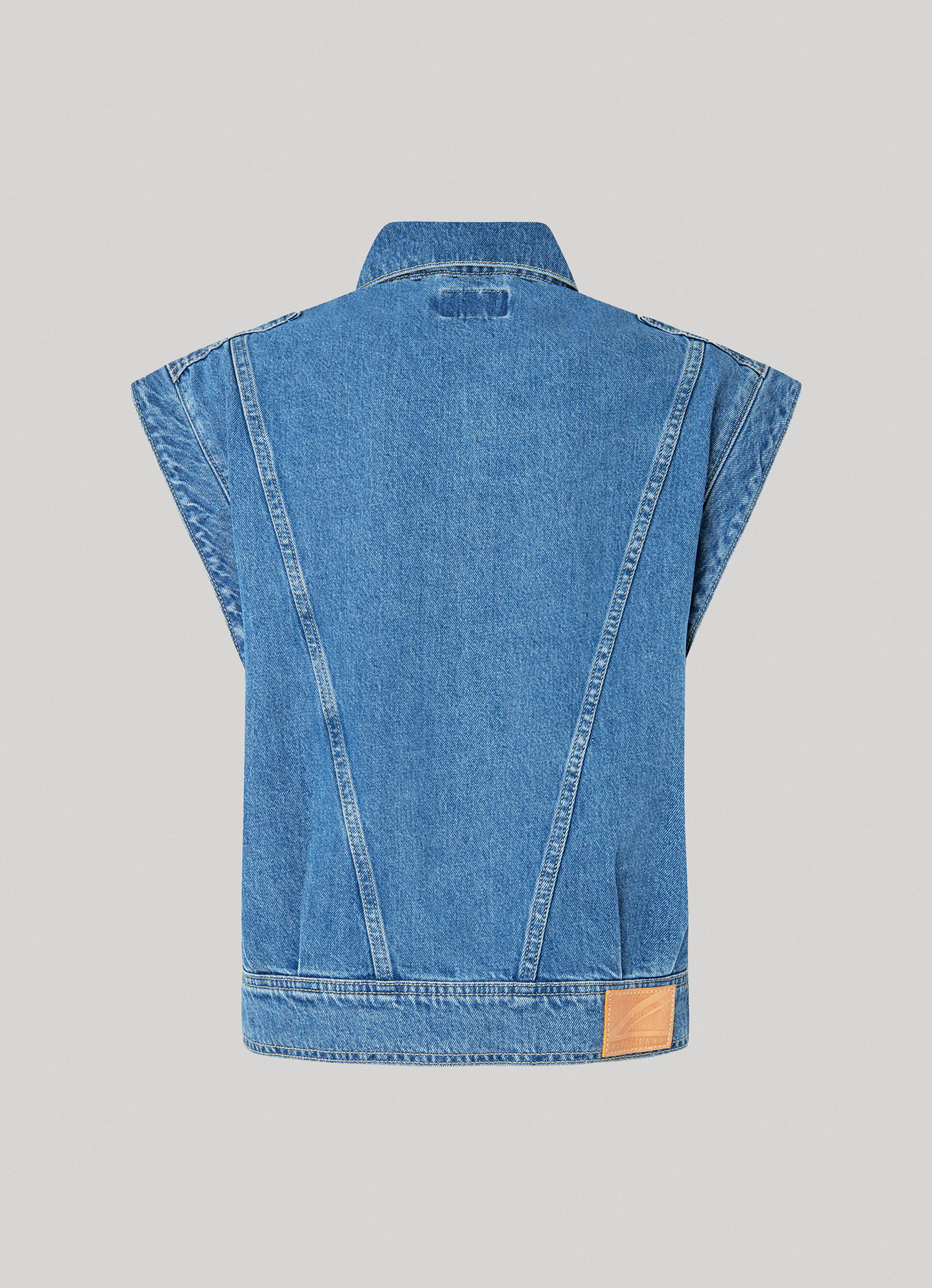JAQUETA JEANS SEM MANGAS - jeans