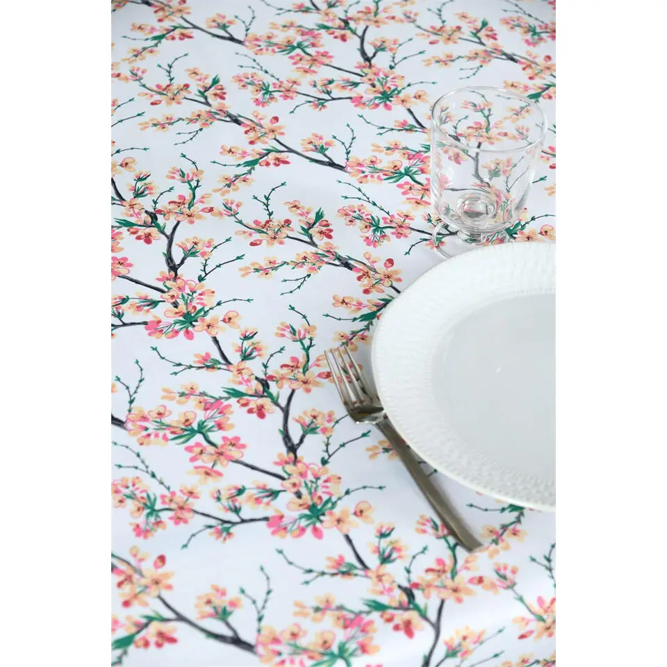 Stof Textiles Tafelkleed - 145 x 240 cm - bloesem Tafellaken