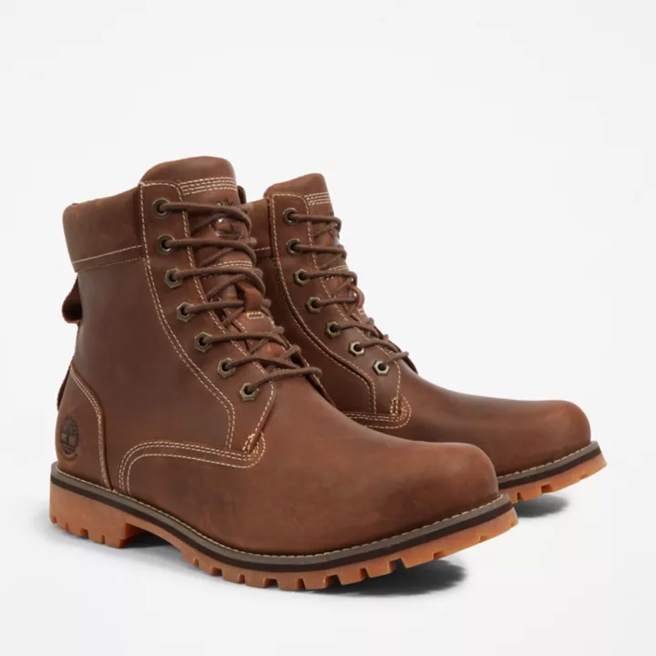 Bota impermeável robusta II de 6 polegadas para homem, na cor marrom claro.