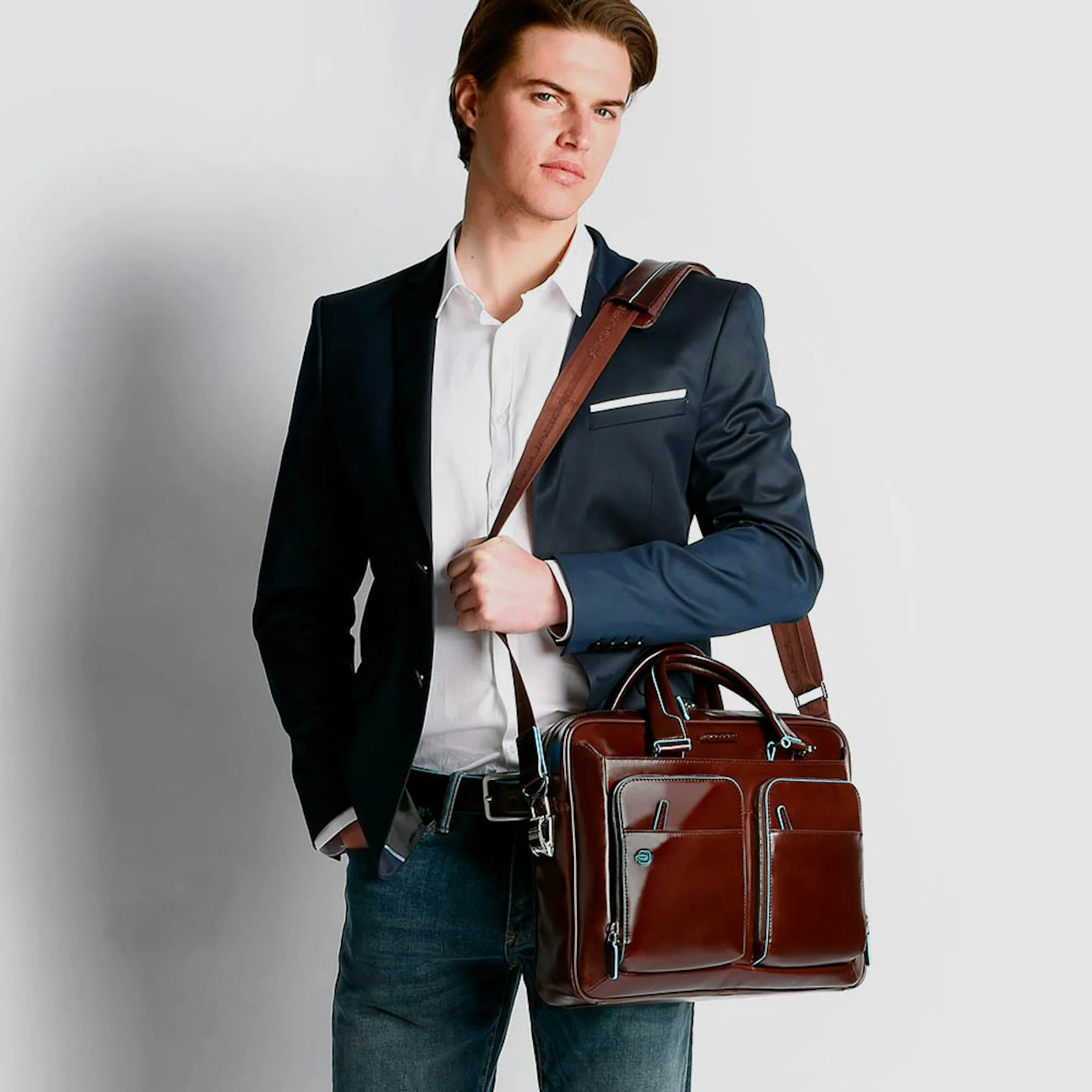 Sac d'ordinateur en cuir | Marron
