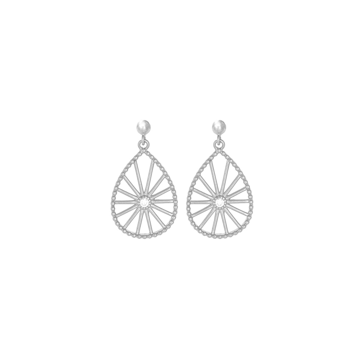 Boucles d'oreilles Saunier argent et oxydes