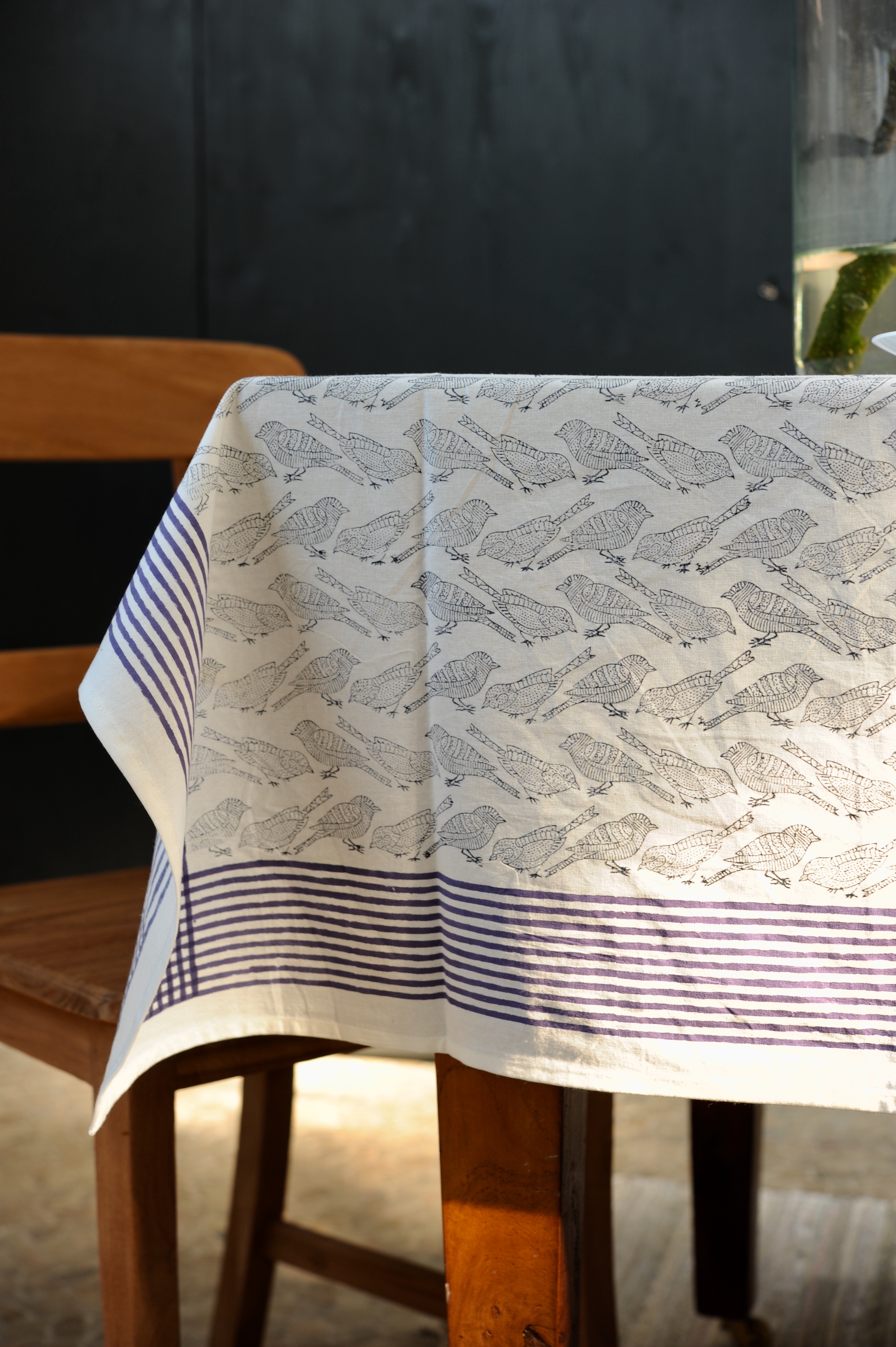 Tischdecke 'Vögel', weiß, T 100 cm, B 100 cm von fischer's lagerhaus