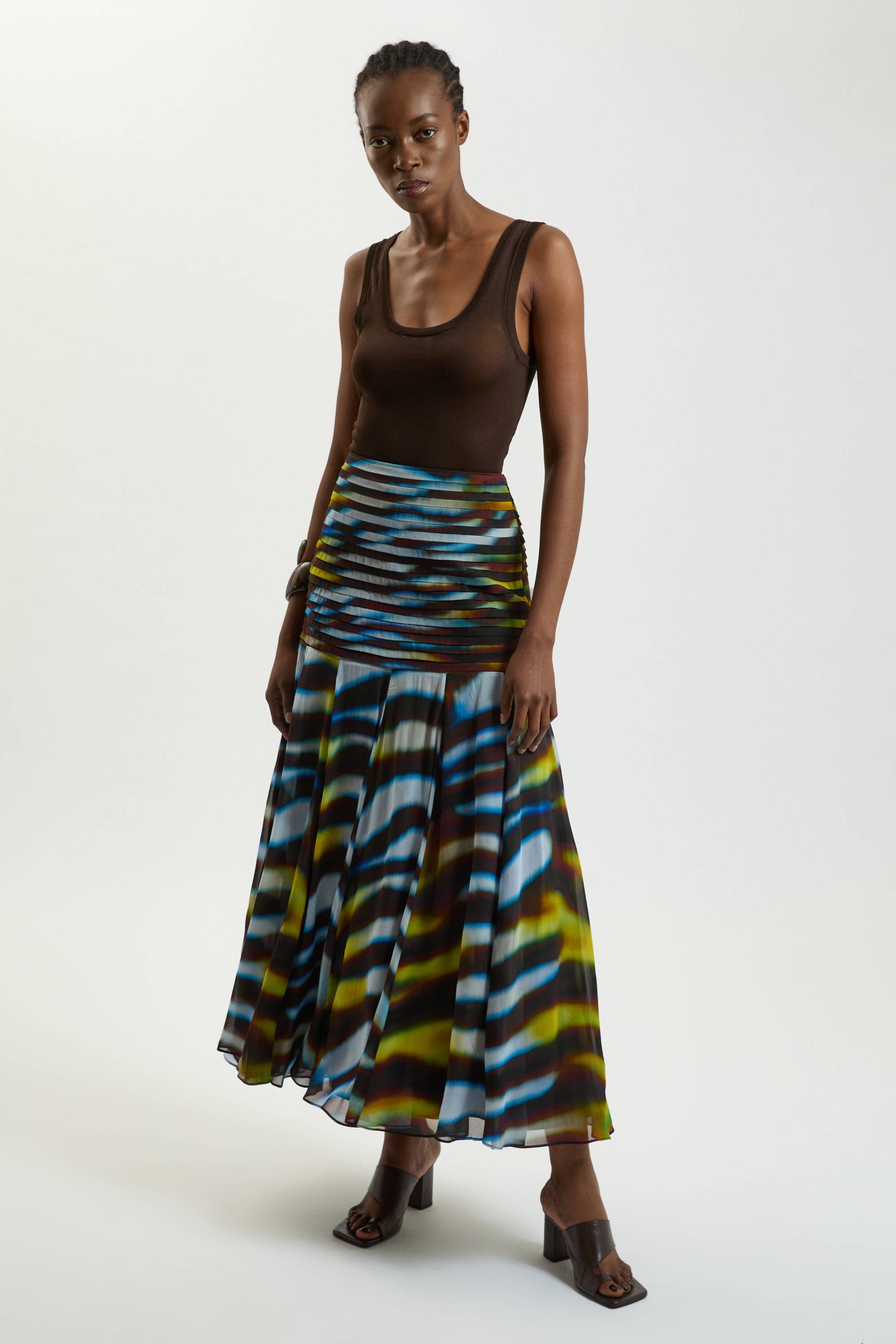 KarenMillen Jupe Longue Fluide À Imprimé Animal Avec Ourlet Tombant En Georgette De Viscose
