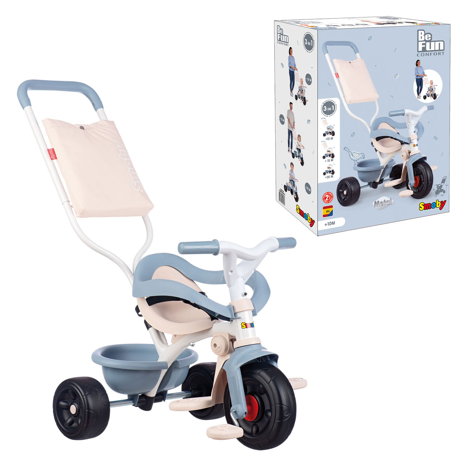 Smoby Be Fun Comfort Drie Wieler Blauw
