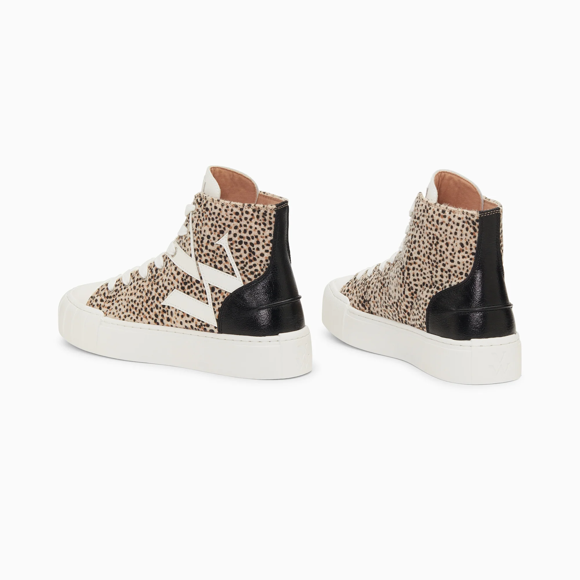 Sneakers-Baskets monogramme Pina montantes guépard effet poulain