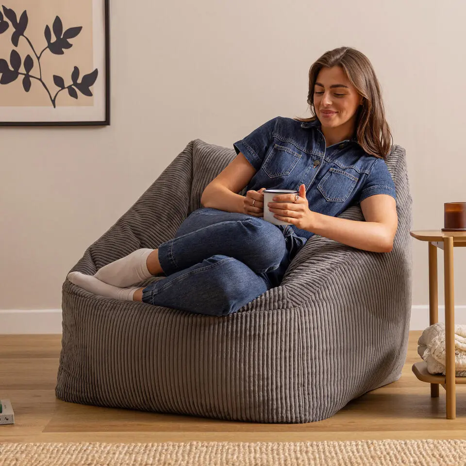 icon Zitzack Natalia - Corduroy Zitzakfauteuil - Houtskool