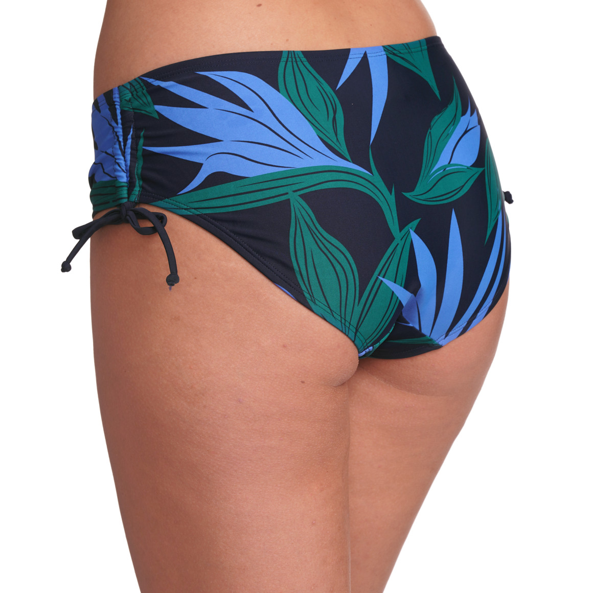 Gina Benotti Damen Bikinipanty mit Palmenblätter allover nachtblau / dunkelgrün / blau
