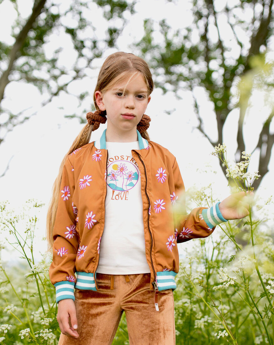 MOODSTREET bruine moodstreet  bomber jacket flower