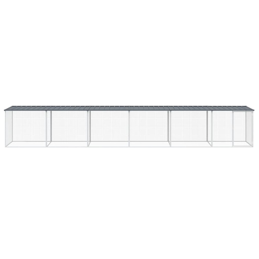 Poulailler avec toit anthracite 603x98x90 cm acier galvanisé