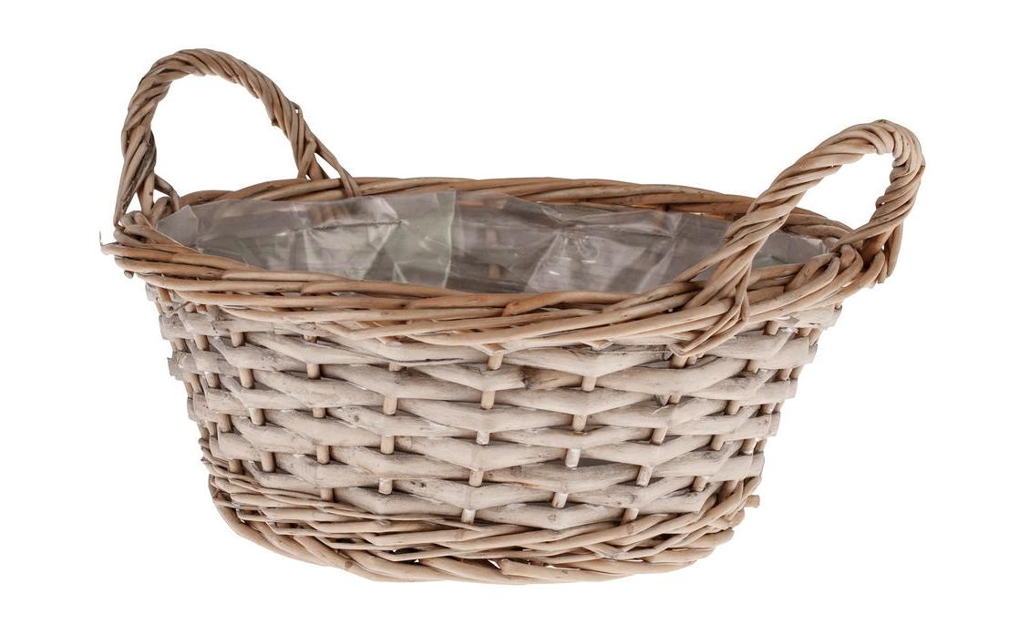 Weidenkorb Sachsen, 25 cm GrauNatürliches Pflanzengefäss